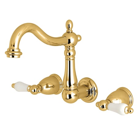 Heritage KS1252PL 8-Inch Center Wall Mount Bathroom Faucet KS1252PL